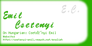 emil csetenyi business card